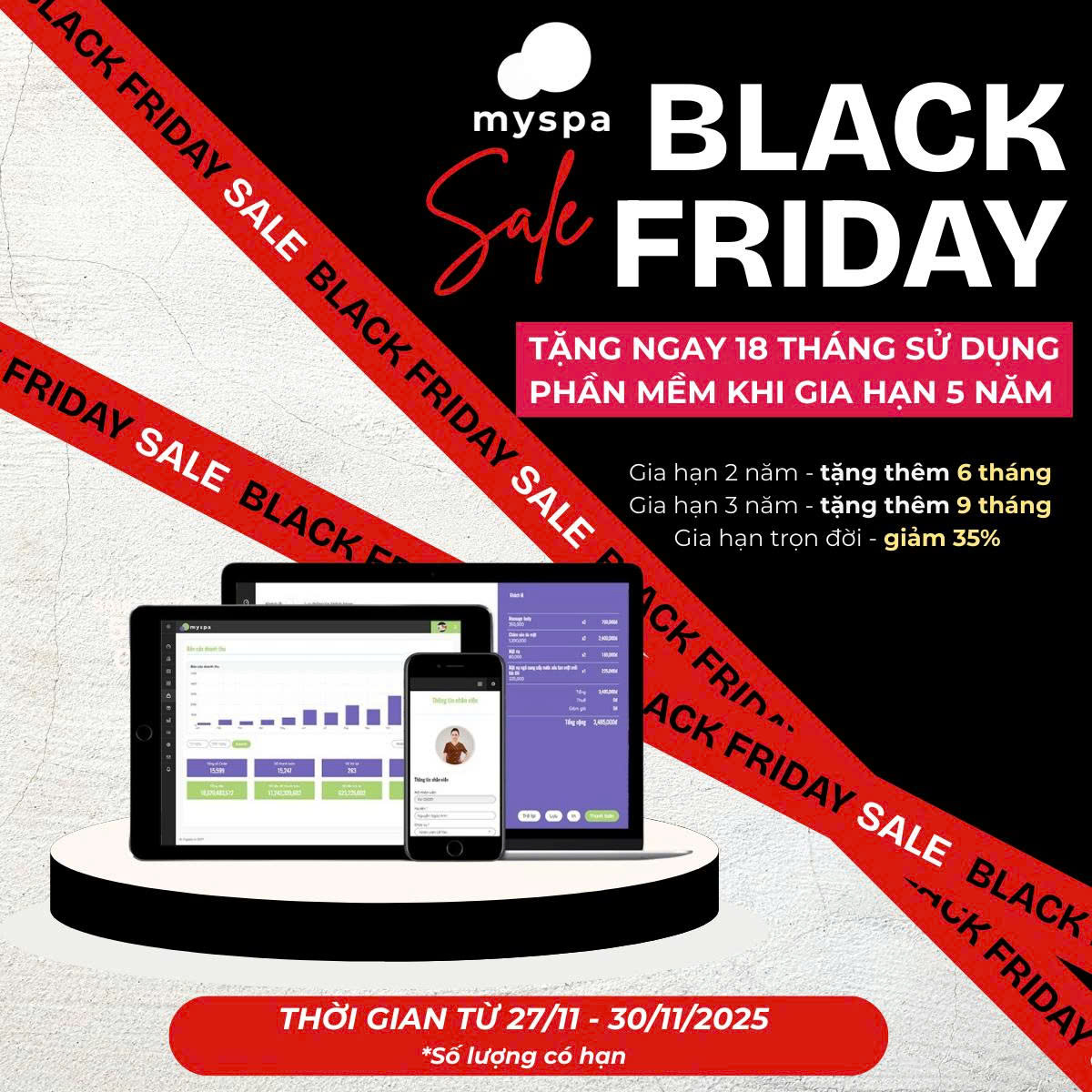Bùng Nổ Black Friday 2025: Myspa Tung "Siêu Deal" Gia Hạn - Tặng Nóng 18 Tháng Sử Dụng
