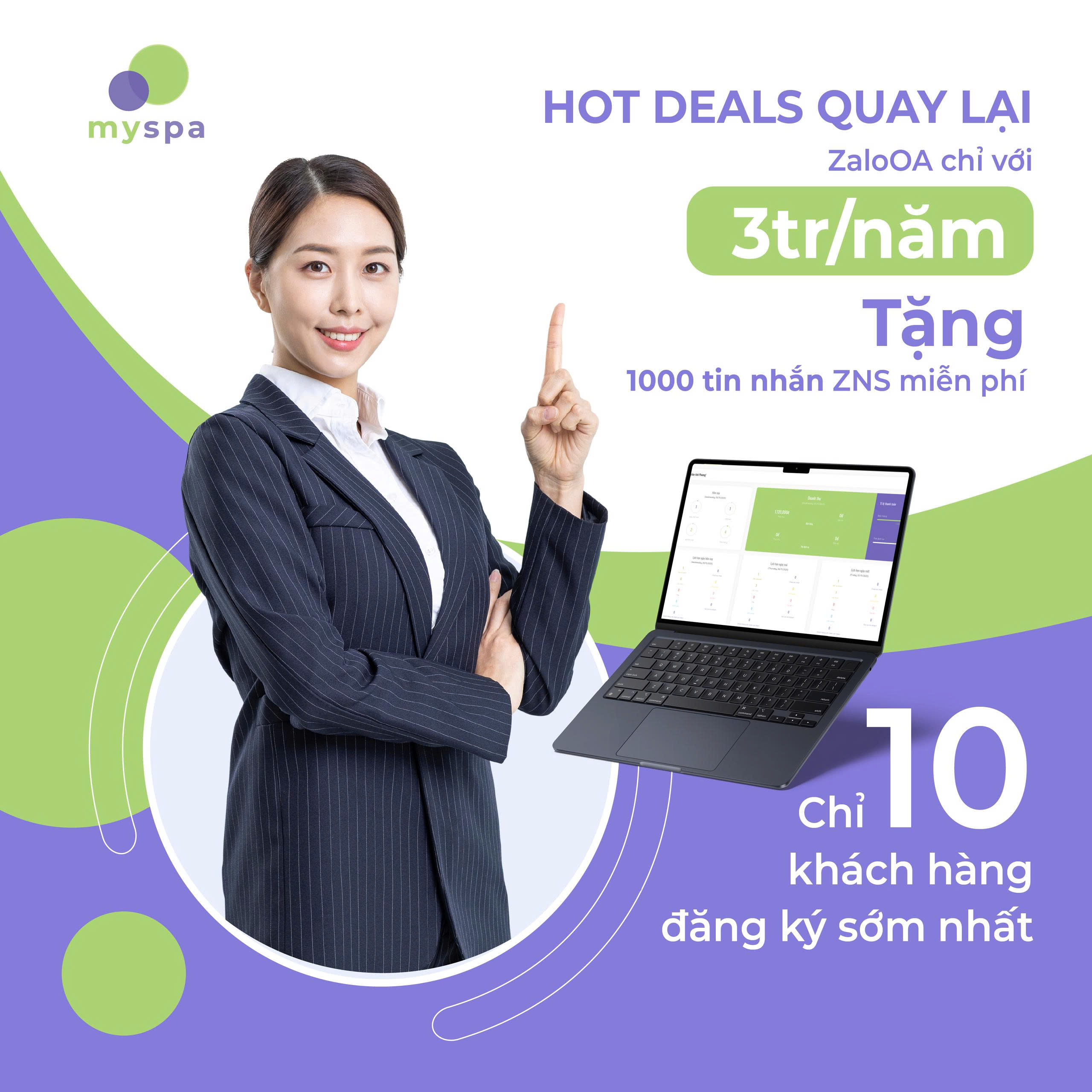 Săn "Hot Deal" Zalo OA Cùng Myspa: Chăm Sóc Khách Hàng Tự Động, Tặng Ngay 1.000 ZNS Miễn Phí!