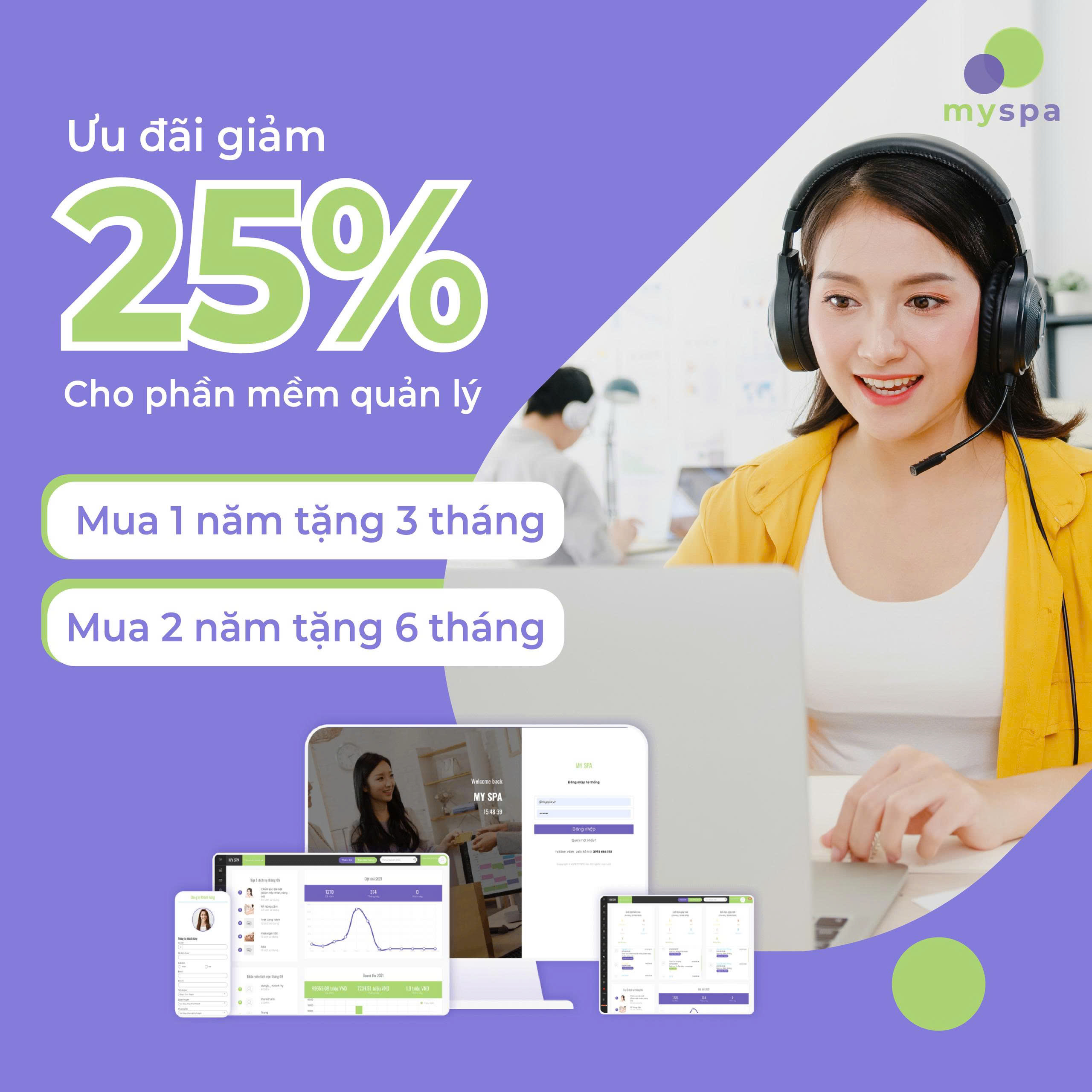 Quản Lý Vận Hành "Nhàn Tênh" - Săn Ưu Đãi Giảm Ngay 25% Khi mua phần mềm Myspa