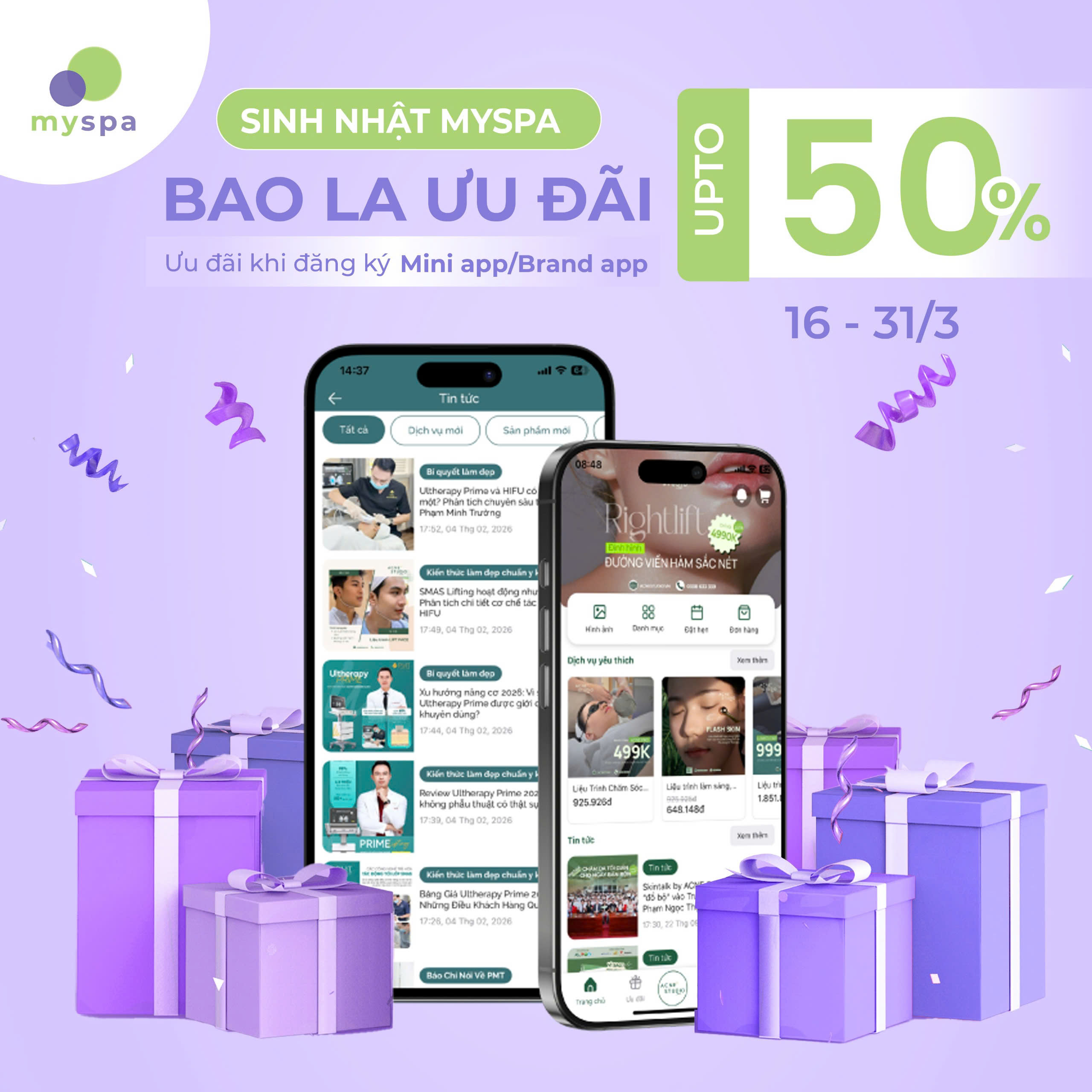 Sinh nhật Myspa – Bao la ưu đãi dành cho Spa, Salon, Clinic, TMV