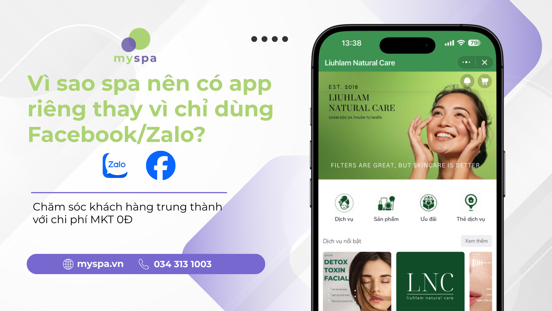 Vì sao spa nên có app riêng thay vì chỉ dùng Facebook/Zalo?