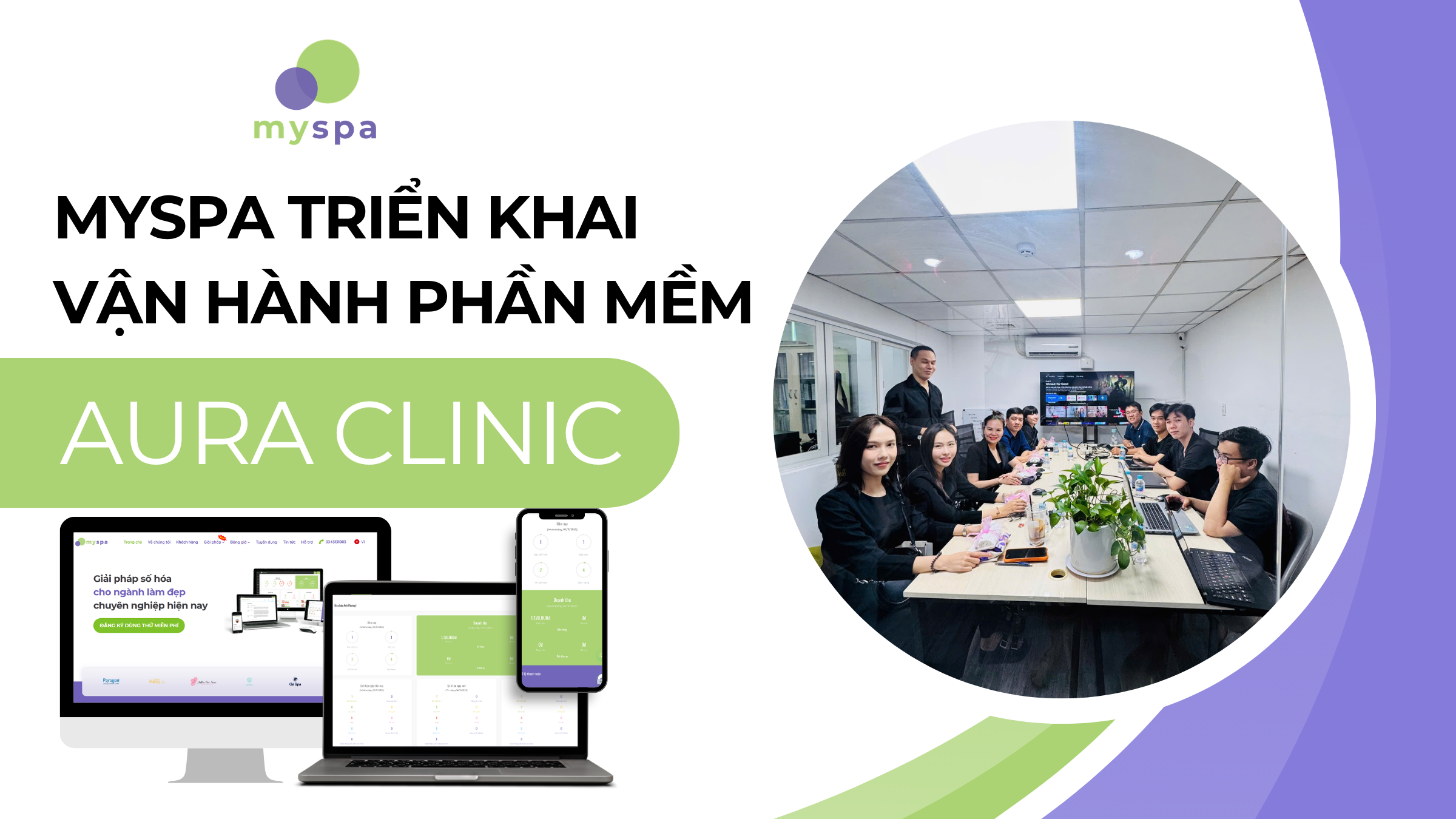 Myspa triển khai vận hành phần mềm quản lý tại Aura Clinic
