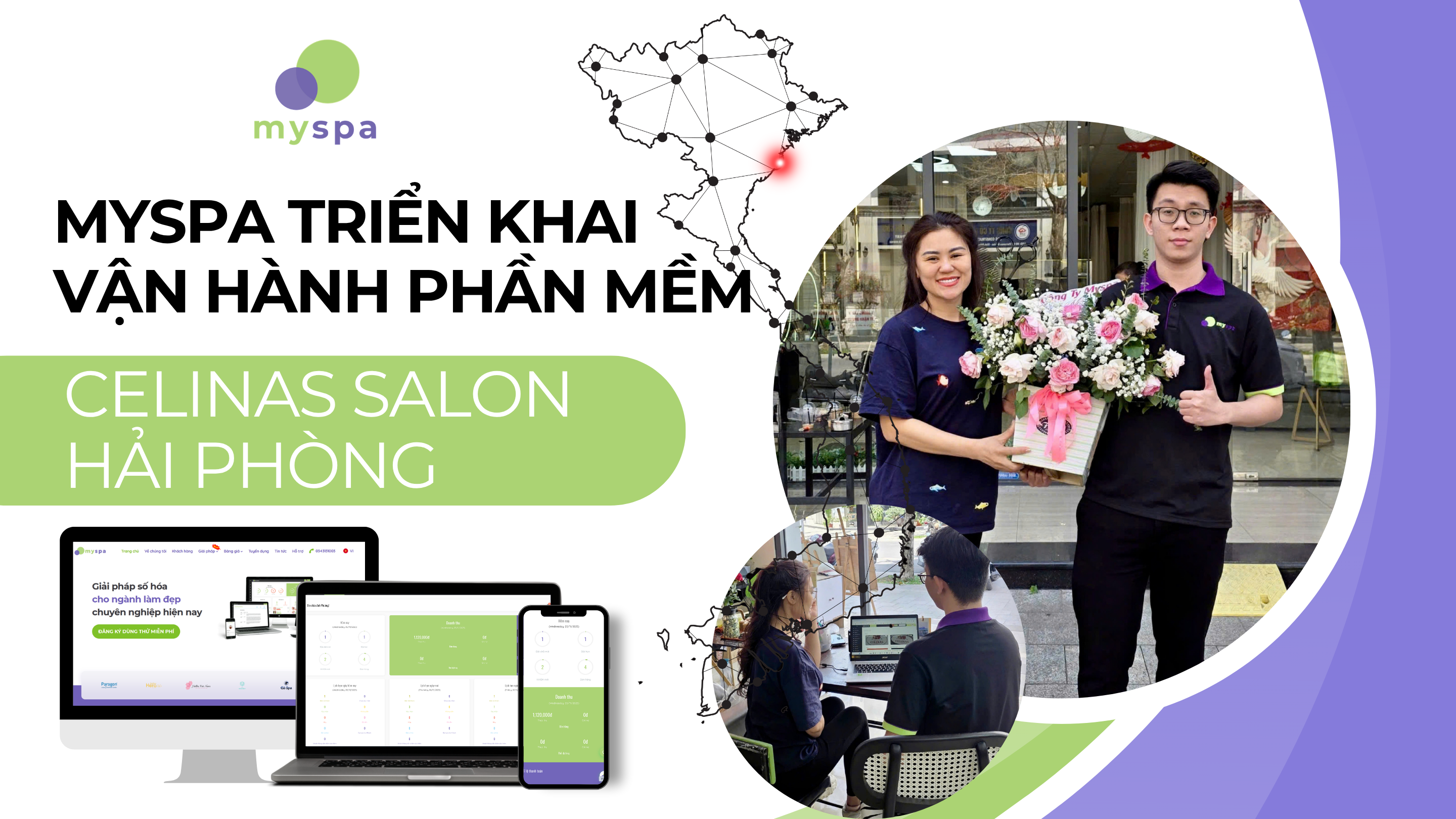 Myspa triển khai vận hành phần mềm cùng Celinas Hair Salon Hải Phòng