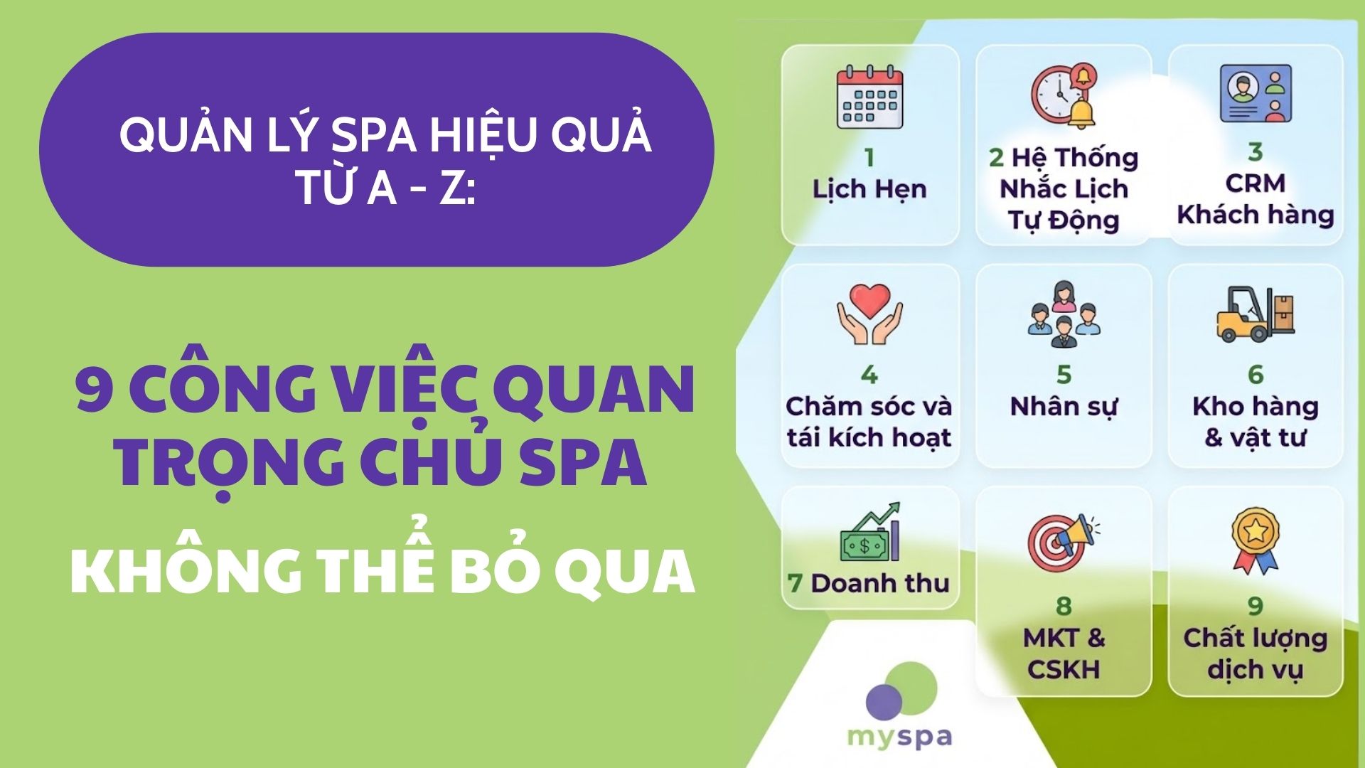QUẢN LÝ SPA HIỆU QUẢ TỪ A-Z: 9 CÔNG VIỆC QUAN TRỌNG CHỦ SPA KHÔNG THỂ BỎ QUA