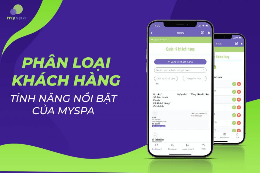 Phân loại khách hàng - Tính năng nổi bật của Myspa
