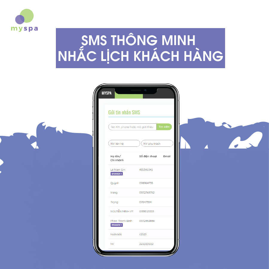 Tính năng Checkin - Checkout theo giường phòng của Myspa