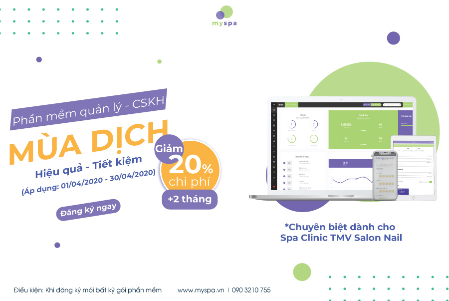 ưu đãi phần mềm quản lý - CSKH dành cho spa TMV Salon