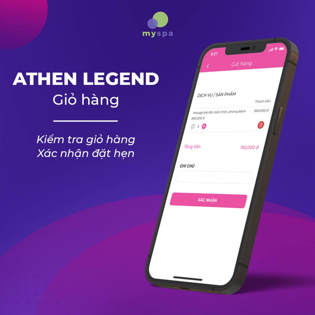 Kiểm tra giỏ hàng, xác nhận và đặt lịch hẹn.