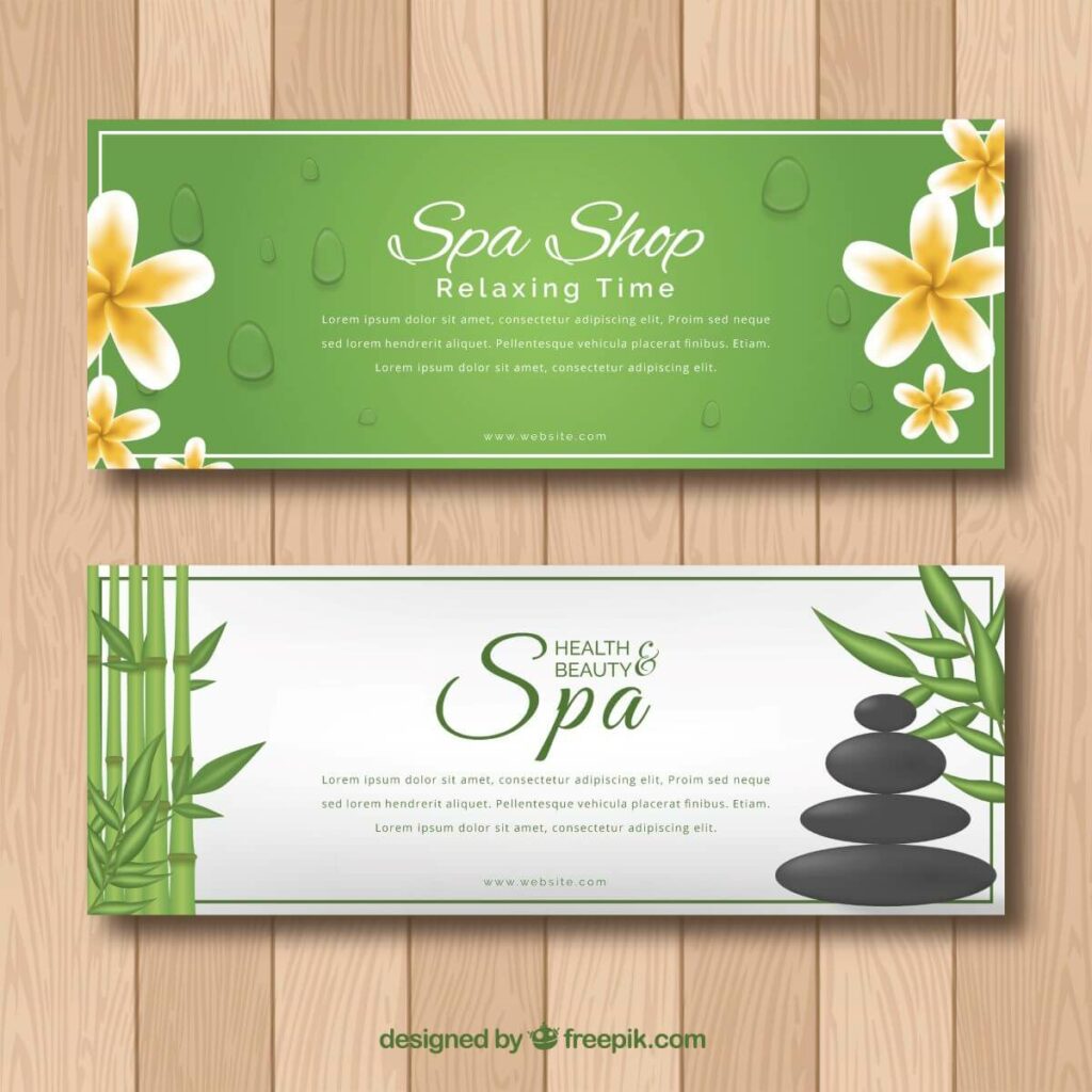 Bảng hiệu spa màu xanh lá cây