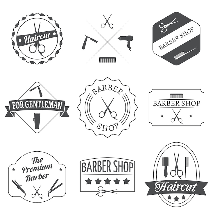Logo salon thiết kế tone màu trắng đen