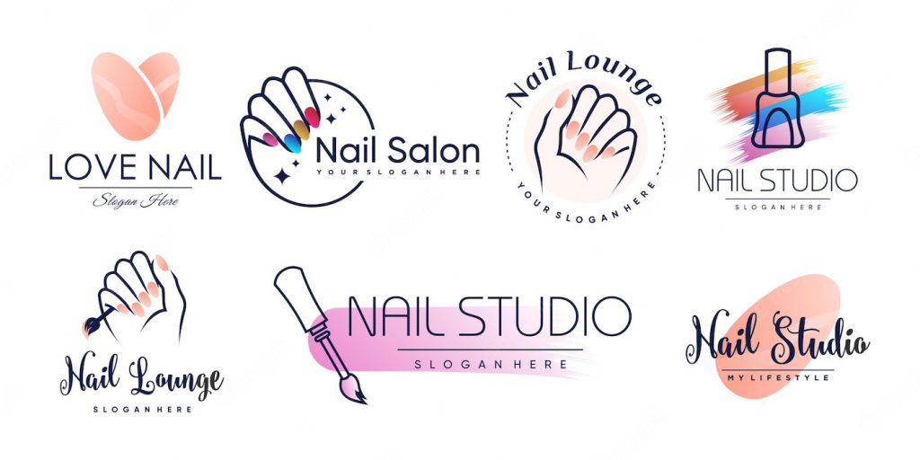 Mẫu logo tiệm nail nhiều chi tiết