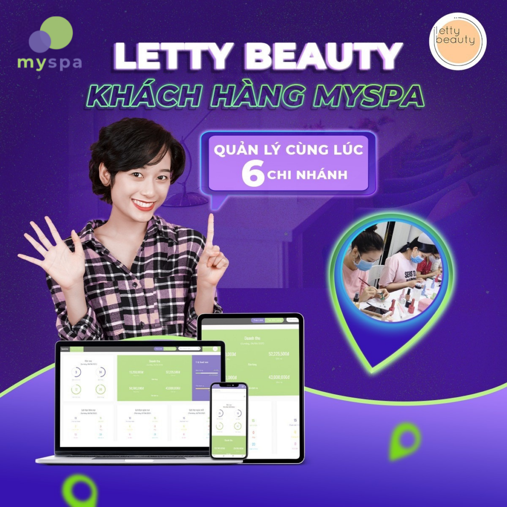 Letty Beauty tin chọn phần mềm Myspa trong quản lý vận hành