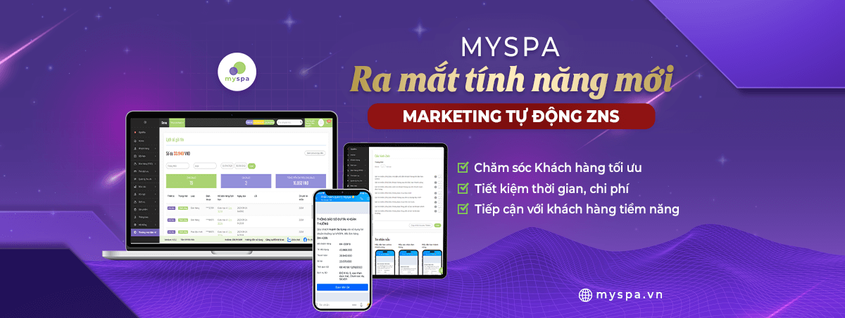 Myspa ra mắt Tính năng mới ZNS trên phần mềm quản lý spa