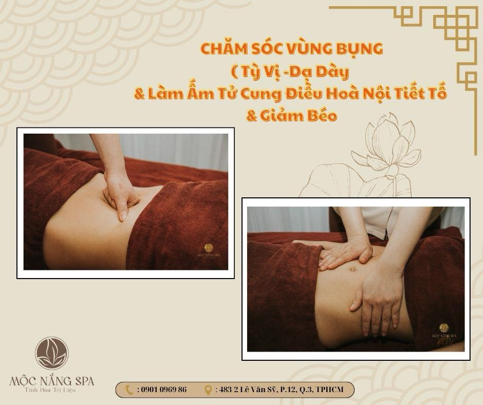Massage chăm sóc điều Tỳ kiện vị tại Mộc Nắng Spa