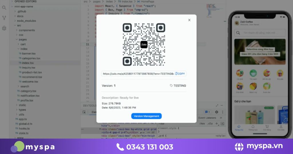 tạo mini app trên zalo